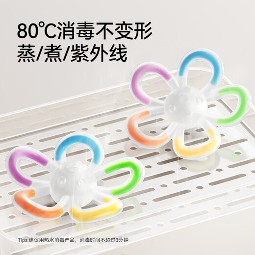 YEEHOO Manhattan hand ball baby rattle toy silicone chewable teether for small-month-old babies 3-6 months old rattle toy teether with free storage box