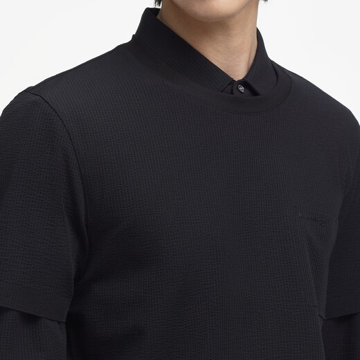 劲霸男装2025春夏新品男士圆领短袖肌理白色T袖|BTCE1342 黑色 XL (180)