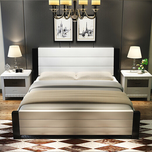 Master bedroom double bed 2 meters 2.2 meters single 1.2 meters bed 1.35 meters solid wood bed 1.8m extra wide bed single bed color remarks 2.0*2.2 (standard frame bed)