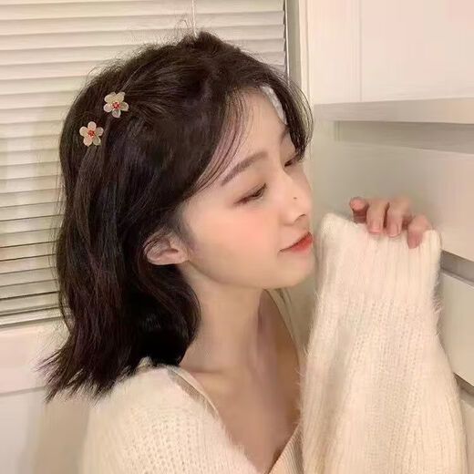 Penning small flower grabber ins transparent pink small flower hair grab mini grabber top clip broken hair clip bangs clip pink (10 pieces)