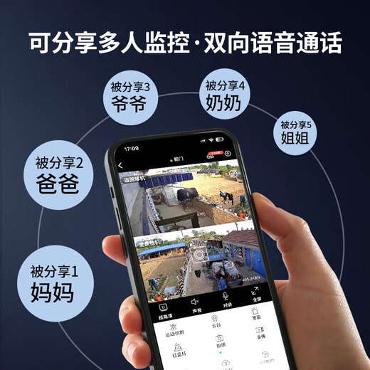 Ruishiwei Cámara dual 10 millones Cámara de ultra alta definición para al aire libre en el hogar sin conexión con un teléfono móvil Wifi Remoto 4G Monitor 4G 360 grados Sing Spots con visión nocturna Panorámica Rural Outdoor Ball Machine