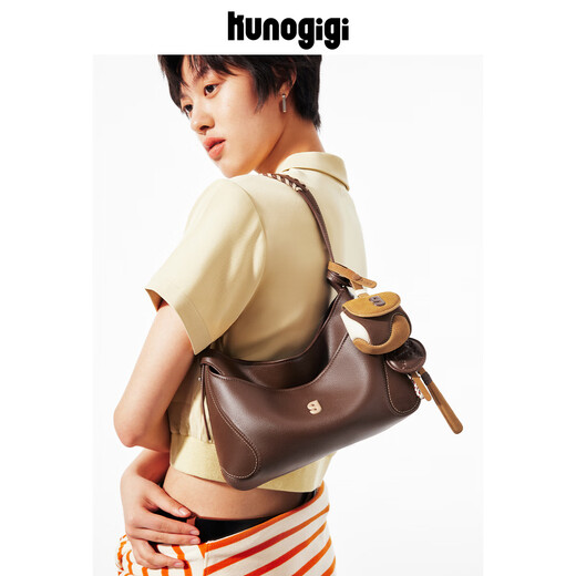 Guliangjiji Baseball HOBO Bag Small Bag Women's Original Design Shoulder Crossbody Bag Yuanyang Brown