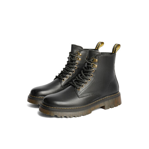 Belle mode de loisirs à la mode des bottes de loisirs masculines confortables Bottes courtes de vache confortable bottes Martin A1694DD4 Black-Furry 40 (250 mm)