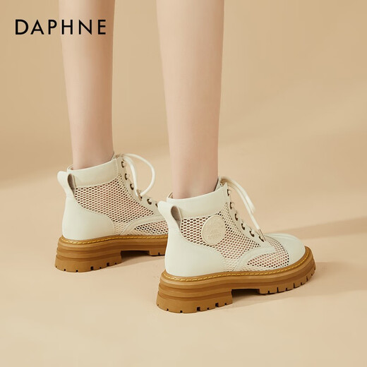 Daphne (DAPHNE) Martin boots for women's thick sole elevated mesh breathable summer casual sandals new versatile British style women's shoes beige heel height 5cm 38 (240mm) standard code