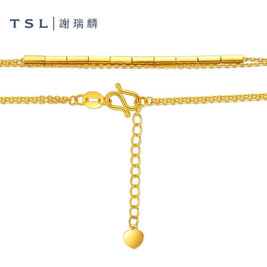 谢瑞麟（TSL）黄金手链女5G工艺时尚小方块足金手饰送女友XK679 3.2g 工费约720元