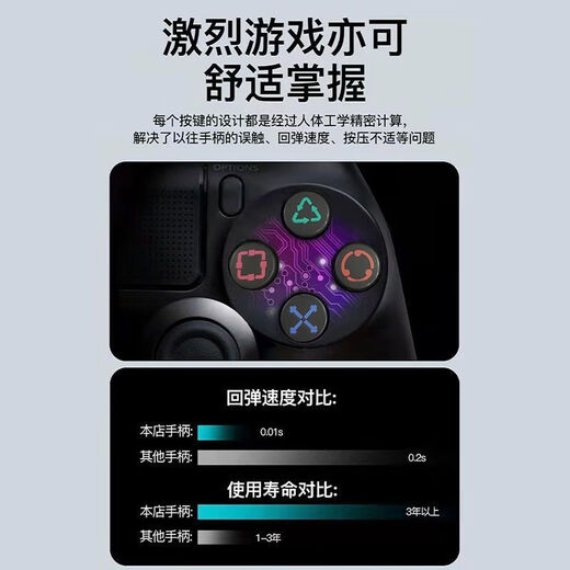 Game controller PS4 original replacement black myth Wukong suitable for PC version steam bluetooth wireless notebook somatosensory vibration ps4 game console original domestic brand new upgraded model Glacier White