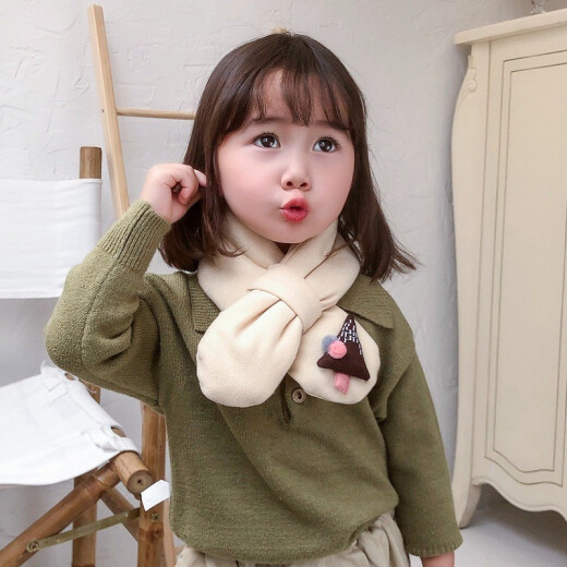 Nian Ning children's scarf little girl winter warm scarf Korean version cute versatile girls cross neck scarf burgundy