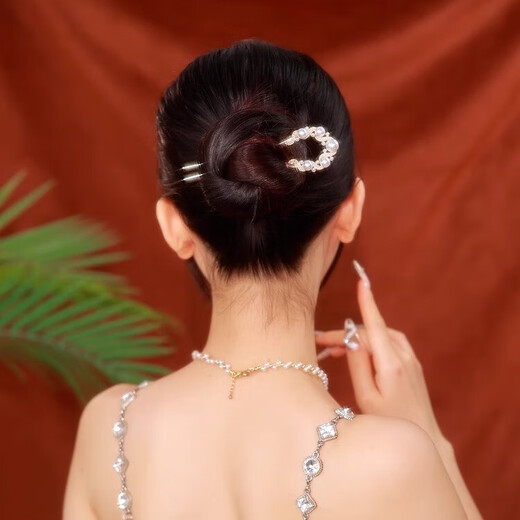 Persia New Chinese Style Bead Hairpin Women's Hairpin Golden U-shaped Hairpin 2025 New Exquisite High-end Hairpin Headwear Beaded U-shaped Hairpin