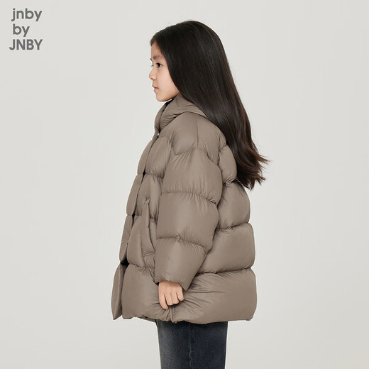 
jnby by JNBY Jiangnan cloth children's clothing autumn and winter down jacket thickened warm soft hooded boys, girls and children 1NAC12610 216 wax pink camel color 120 cm
