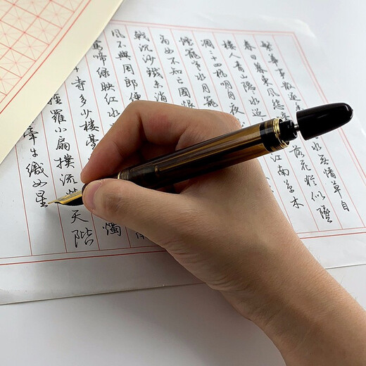 永生699钢笔负压上墨铱金笔大容量大明尖0.5f尖新品 半透黑金夹(实色笔握) F尖0.5mm