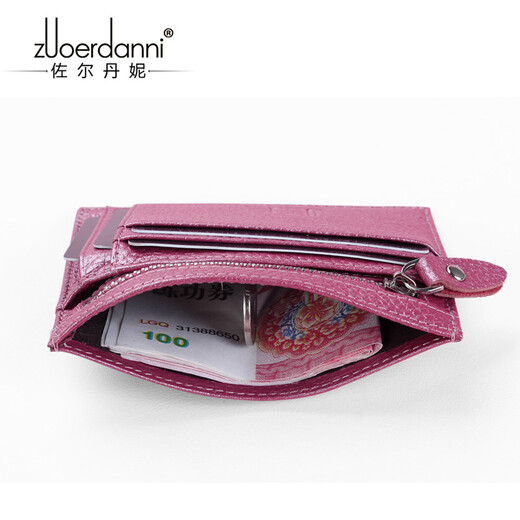 Sac de carte zordani pour femmes mini mode ultra-mince multi-cartes à carte de vache de vache de vache sac de carte sac pour cartes de carte de carte de carte de carte de carte de carte 1020 gris orchidée
