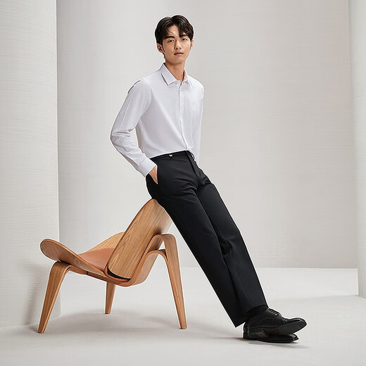 Qipai Knitted Stretch Men's Suit Pants Spring and Autumn Thick Business Casual Wool Comfortable Straight Pants