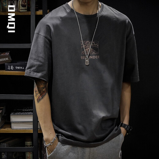 LeoHan short-sleeved T-shirt for men's summer new original retro Korean version loose large size ins trendy brand half-sleeved T-shirt black XL (recommended 150-170Jin [Jin equals 0.5 kg])
