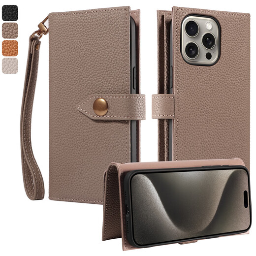 Togo Cowide, geeignet für Apple 15Promax Mobiltelefone Hülle Wallet Card Bag Flip iPhone 14 Echtes Ledertuick