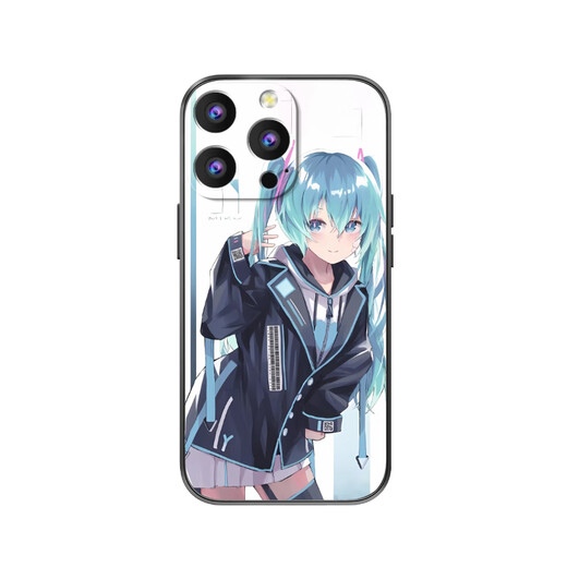 Kue Teow Hatsune Miku Apple Case de teléfono iPhone13Promax/12/XR Trendy Brand Honor 70/Play5 Huawei Nova11se/Xiaomi 13Pro Caso protector Reno11p Hatsune Miku 9708 SHARK STAR