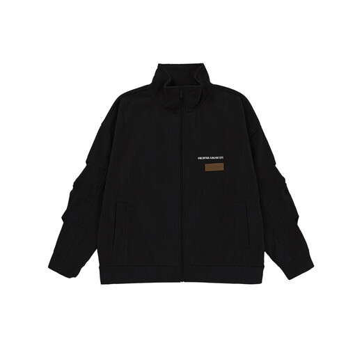 BJHG reckless new corduroy jacket men's autumn trendy American loose casual couple tops women's space black XL