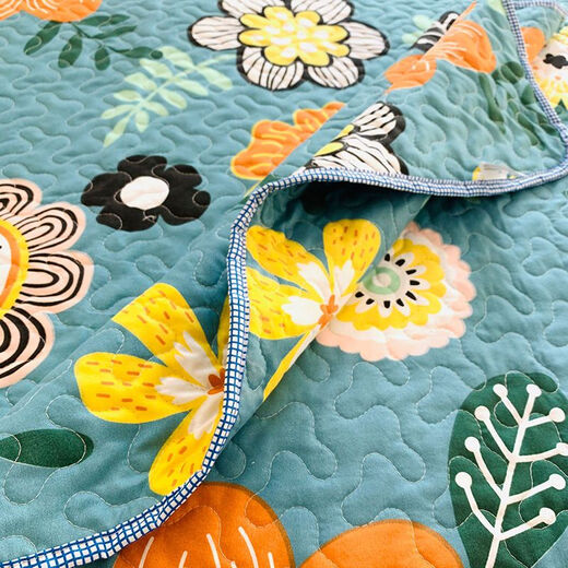 Thick quilted bed sheet, tatami bed cover, single piece, double-sided, large size double bed cover, brilliant flowers 240*280