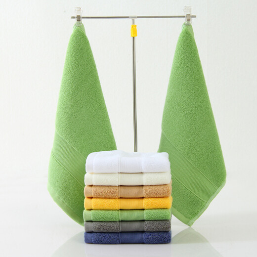 Full strength wide satin thickened imported and exported pure cotton towels custom logo solid color absorbent towels face towels high-end hotel towels can be customized white towels 160g (75*35)