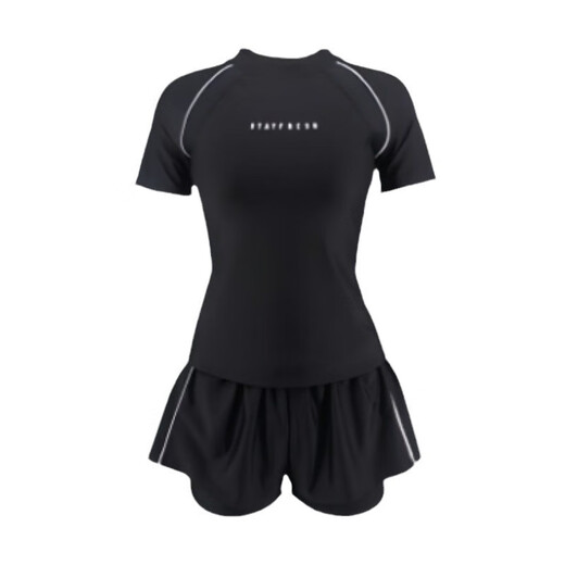 Yuji Morikami swimsuit women's split two-piece swimsuit hot spring slimming cover belly conservative large size swimming equipment split sports swimsuit black one size fits all with waterproof bag