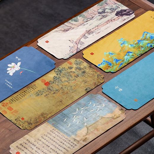 Shangyanfang large tea towel tea cup tea mat Chinese tablecloth pot absorbent tea towel tea set cover tea cloth rectangular painted-Peach Blossom Spring tea towel