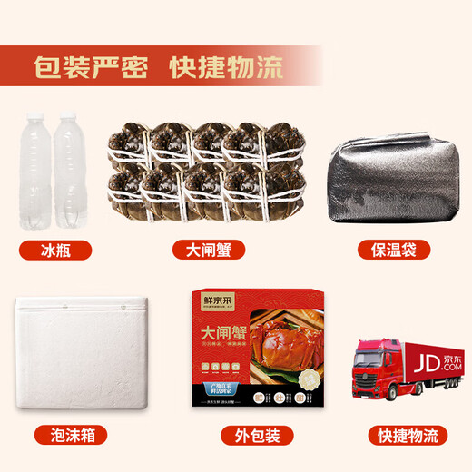 Live crabs, fresh hairy crabs from Xianjing, 3.5 taels of whole female crabs, 4 pairs of 8 pieces, full weight without rope, crabs, river crabs, fresh gift box