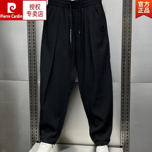 Pierre Cardin 2025 Frühlings- und Sommer-Baumwoll- und Leinen atmungsaktive höhle Casual Hosen für Herren trendy lockere Falten-Harem-Radieschenhosen Brown XL Gewicht 140-160jin [Jin ist 0,5 kg]