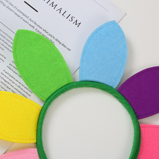 Jieyi Children's Performance Headwear Sunflower Headband Birthday Photo Funny Props Birthday Hat Holiday Decoration Women 1 Pack Colorful Sunflower Headband