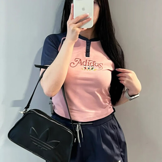 阿迪达斯 （adidas）三叶草短袖女装夏季新款户外运动短款时尚休闲圆领t恤 JP1429 XL