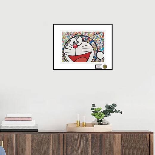 SUNWAYART Death NYC autographed limited edition Doraemon children's room decoration painting sunflower hanging painting 32*45cm Sunflower & Doraemon (including framing) 44.5 57.5cm