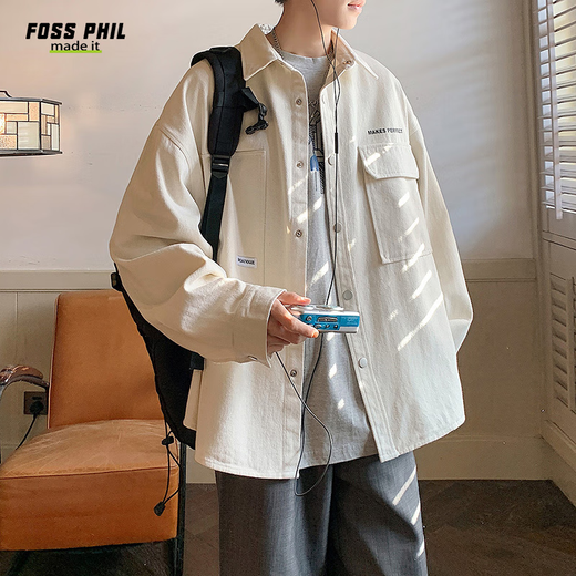 Foss Phil American High Street Herren Frühling und Herbst hübsche lose gelegentliche Arbeit Jacke JN1020 Baixiyu XL
