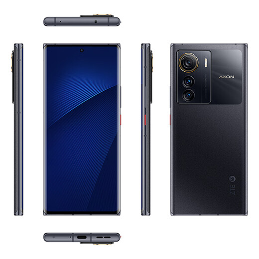 [Качественный новый продукт] ZTE Axon 50 Ultra Snapdragon 8+ 144 Гц экрана с высоким обновлением 64 млн. Тройной камеры с высокой рефекцией 12 ГБ+ 512 ГБ Yaojin Black 5G Полное сетевое соединение 5G Photography Mobile Phone