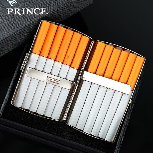 Príncipe japonés Príncipe cigarrillo para cigarrillos gruesos con tangcao de alta gama Tangcao Incienso tallado tallado anti-presión y clips de cigarrillos a prueba de humedad de almacenamiento 12 piezas YHC12101 Tangcao plateado de una sola cara 12 piezas gruesas cigarrillos gruesos