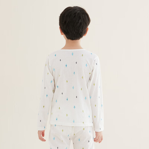 Hongdou Children's Pyjamas Boys and Girls Home Vêtements Home Cotton Coton Long Manche Pantalon Suit de climatisation Spring and Summer J3271 140