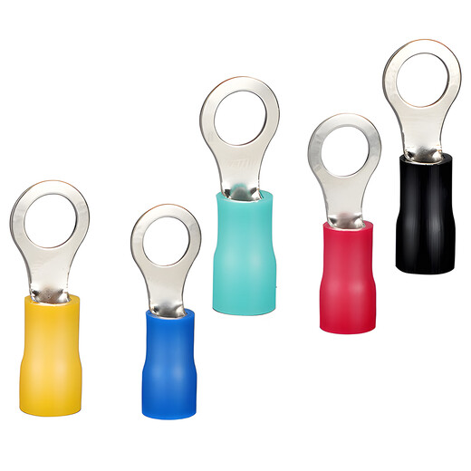 Moviitroni RV series round pre-insulated terminals cold-pressed terminal blocks O-shaped copper nose RV5.5-8 100 pieces green