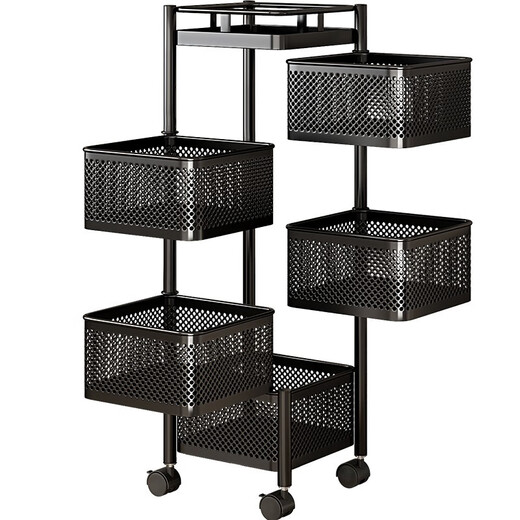Yicai Nianhua Rotating rack kitchen floor-standing vegetable storage storage rack removable bathroom storage rack six layers 1118