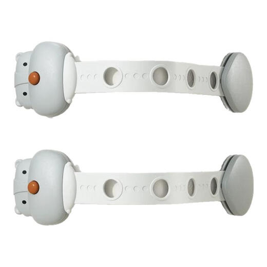 Aibedila (Aibedila) Tiroir de serrure pour enfants Sécurité de sécurité bébé anti-ouvert Anti-clamp Baby Porte coulissante Réfrigérateur Cabinet de protection Cabinet Porte de porte Gray Squirrel [4 Réglable]