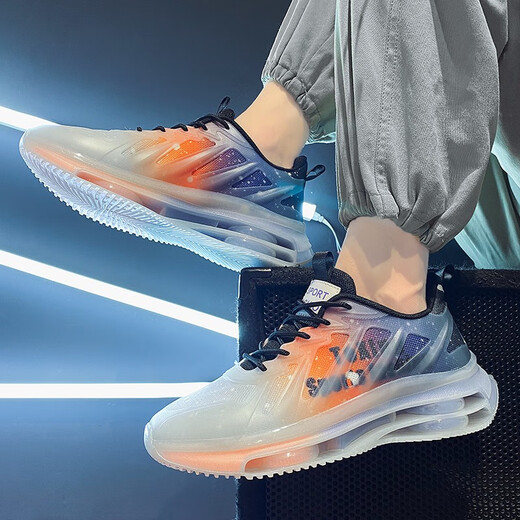 PATAL VIETON椰子男鞋春秋网面新款夏季运动休闲跑步男款增高百搭老爹潮鞋子男 灰桔TK757 42