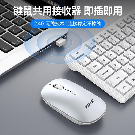 Philips (PHILIPS) SPT6103 Wireless Keyboard and Mouse Set Keyboard and Mouse Set Splatter-proof Design Business Office and Home Keyboard Laptop Universal Black