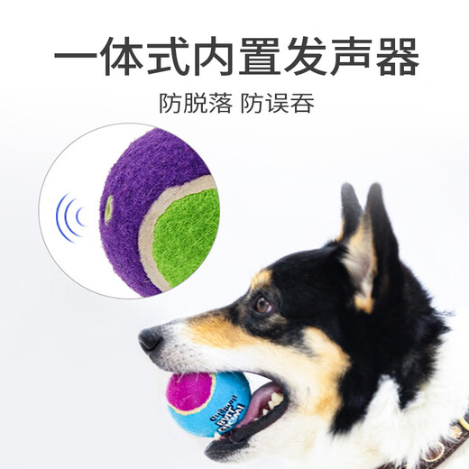 GiGwi dog toy high-elastic sounding tennis ball teething resistant bite-resistant small and medium-sized dog toy ball puppy pet toy ball 4 pack