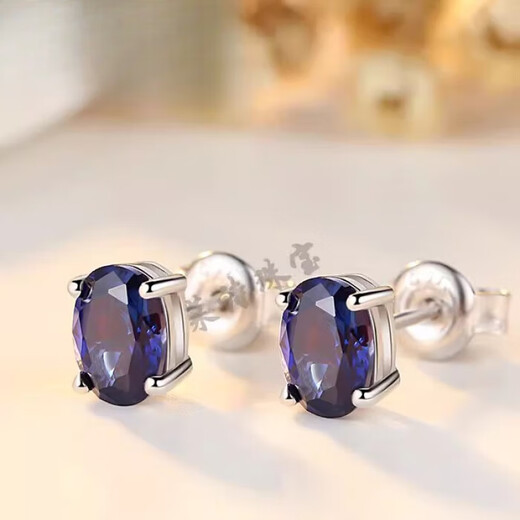 DL 1998 Fat Donglai same style tanzanite earrings sapphire earrings for women Japanese and Korean fashion color treasures