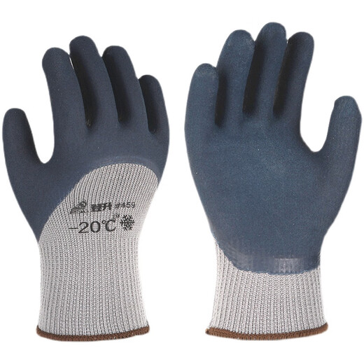 Glans de protection du travail en toison en un épaissis et chaleur # 459 anti-froids, anti-gel, anti-glissement, travail-usiste et caoutchouc de travail, l688 en velours mince moussant 10 paires (grande taille)