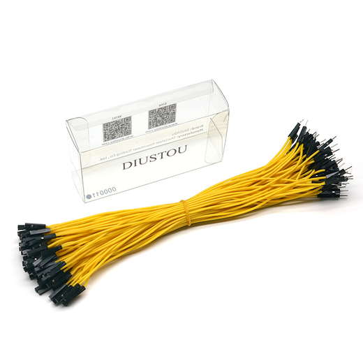 Throwing stones 1P rehearsal DuPont wire 26AWG silicone insulated wire High temperature resistant electronic wire Experimental supplies 100 wires in a bundle 20cm wire length 100 wires/item Yellow 20cm female to female