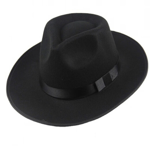 Woodpecker (TUCANO) Shanghai Xu Wenqiang Jackson big-brimmed top hat for men and women stage British hat jazz wool felt hat for the elderly 15# high top black (one size fits all for head circumference 58)