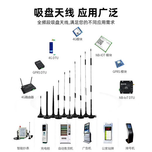 丰应子5G物联网3G4G吸盘天线GPRS/GSM/DTU无线模块扫码售货机充电桩天线 5g铜棒加粗款30db 1米 FYZ-GP688