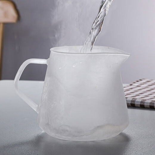 Wanjia full hand brewed coffee pot high borosilicate glass with scale sharing pot swirl texture cold brew American filter cup set [with 40 pieces of filter paper] 450ml sharing pot