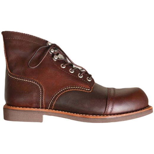 Jiepotu Amei Kaji Working Boots 8111 Paratrooper Boots Toe Layer Cowhide Retro Motorcycle Boots Martin Boots Men's Short Boots Customized Dark Brown 42