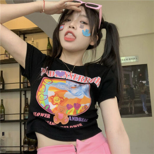 Shang Jianfen Camiseta corta pequeña para mujeres Rose Rose 2025 New Pure Deseo Short Short Slim Top Slim Wear Rose Rose 9740 m