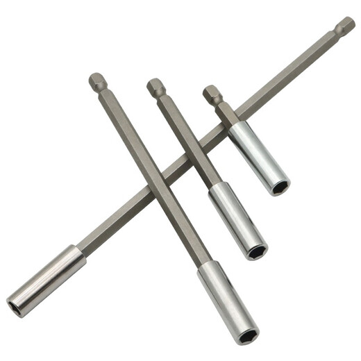 Bit extension rod 6.35mm hexagonal handle self-locking air batch extension rod with strong magnetic hand drill 1/4 bit connecting rod white ordinary style (total length 60mm) single