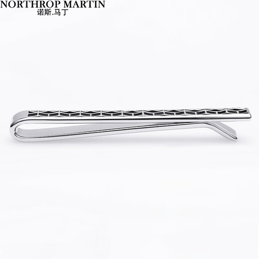 North Rap Martin Herren Krawattenclip Geometrische Muster Textur Geschenkbox Silber Schwarz