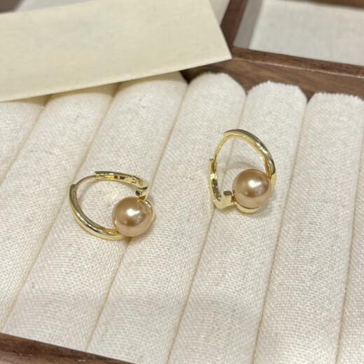 Korean light luxury geometric pearl earrings 2024 new style earrings, fashionable and versatile, temperament earrings for women, real gold, main picture